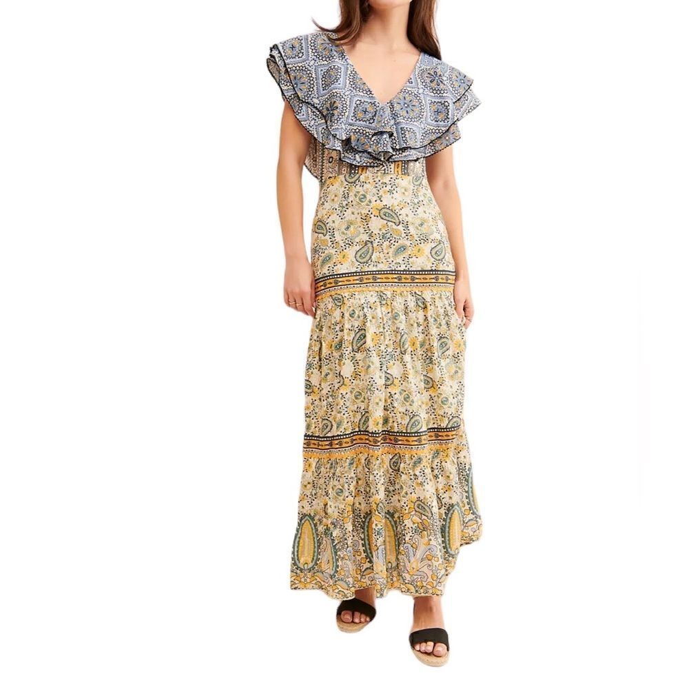 Forever That Girl Paisley Ruffled Maxi Dress 🧡